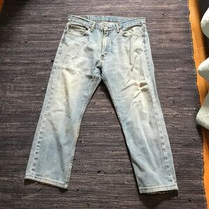 Levi’s Red Tab 505, Distressed, Faded, Light Denim 36W (Short inseam)